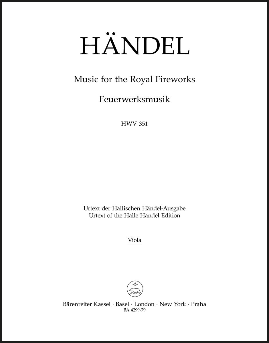 Handel: Music for the Royal Fireworks, HWV 351