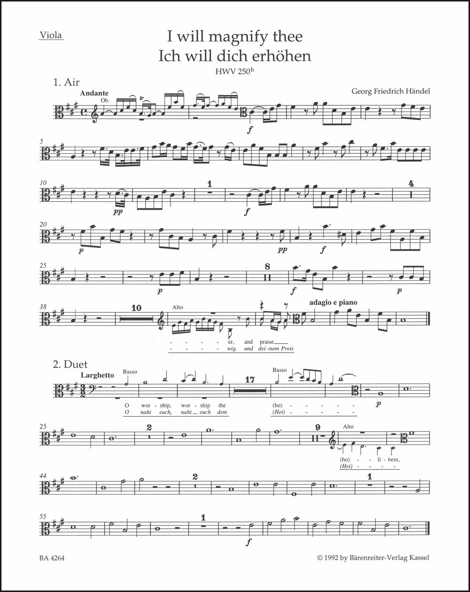 Handel: I will magnify thee, HWV 250b