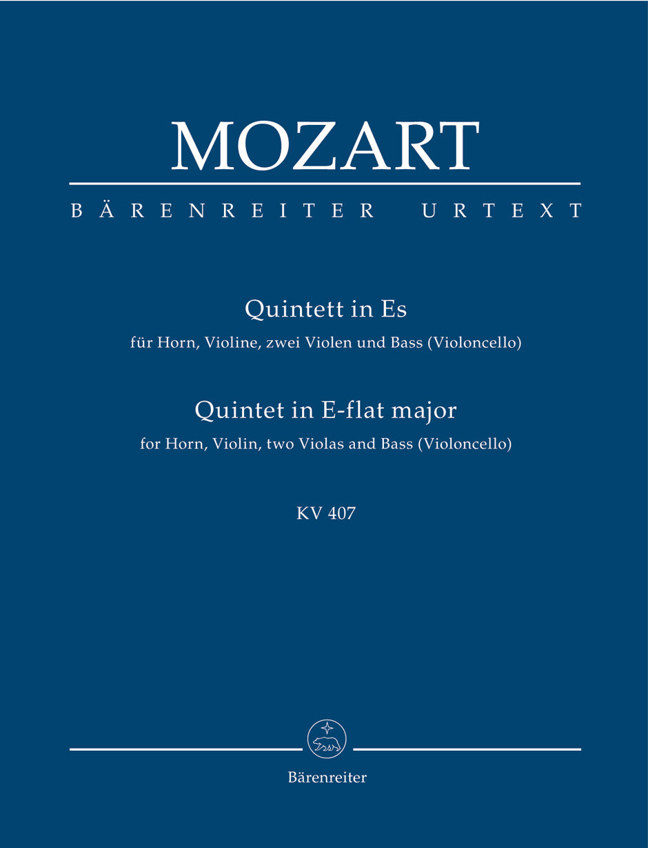 Mozart: Horn Quintet in E-flat Major, K. 407 (386c) – Barenreiter US