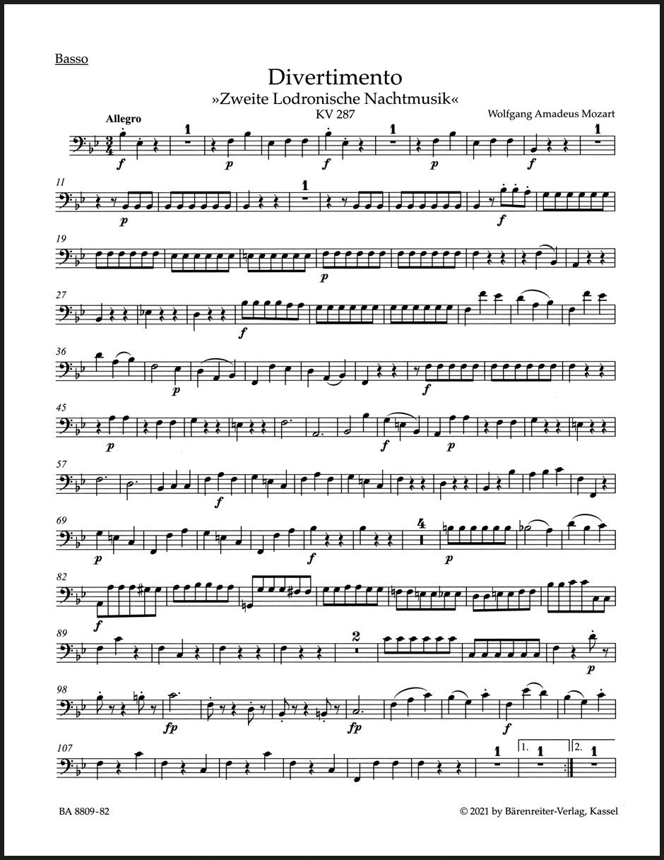 Mozart: Divertimento in B-flat Major, K. 287 (271 H)