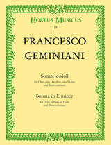 Geminiani: Sonata in E Minor for Oboe (Flute, or Violin) and Basso continuo