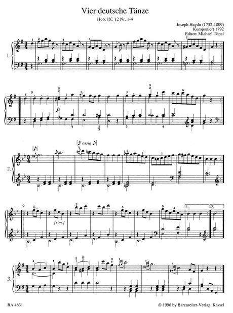 Haydn: Easy Piano Pieces and Dances