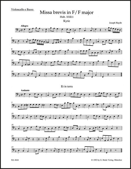 Haydn: Missa brevis in F Major, Hob. XXII:1