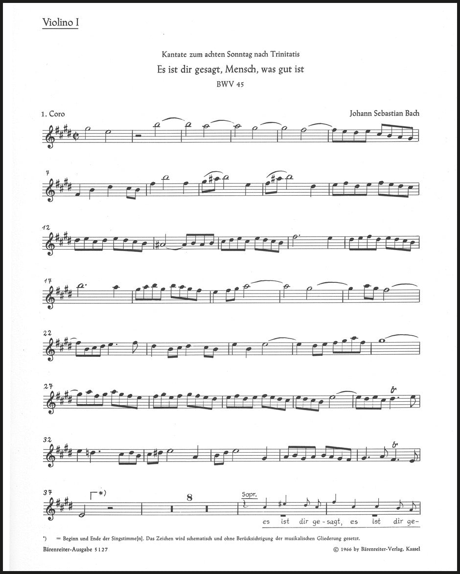 Bach: Es ist dir gesagt, Mensch, was gut ist, BWV 45