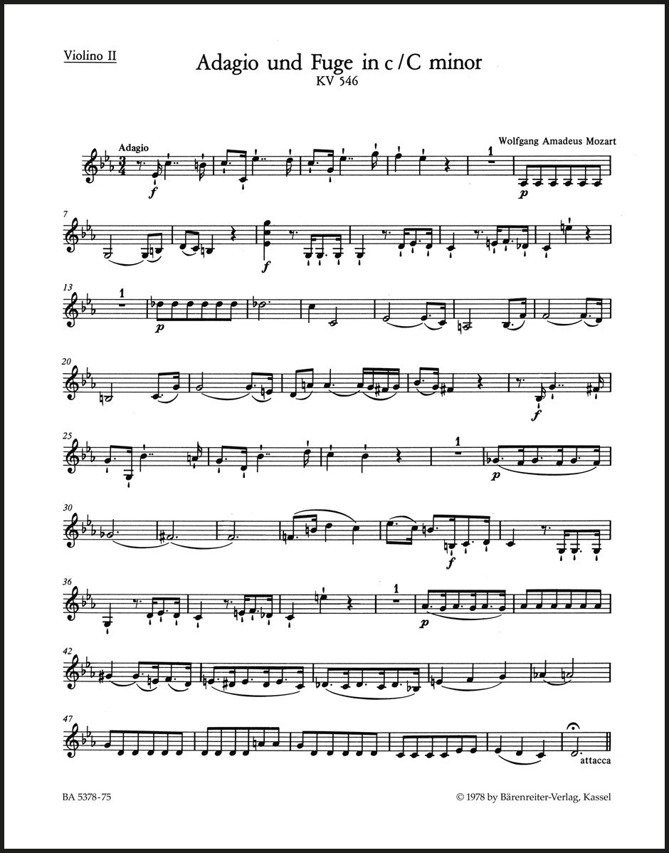 Mozart: Adagio and Fugue in C Minor, K. 546