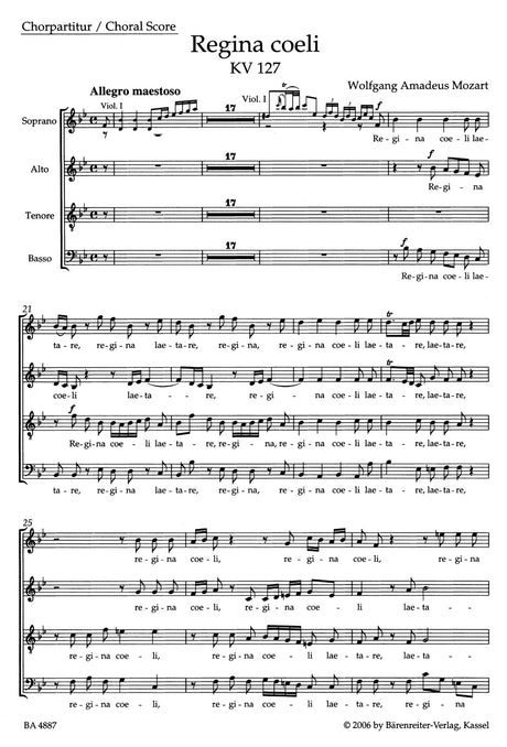 Mozart: Regina coeli in B-flat Major, K. 127