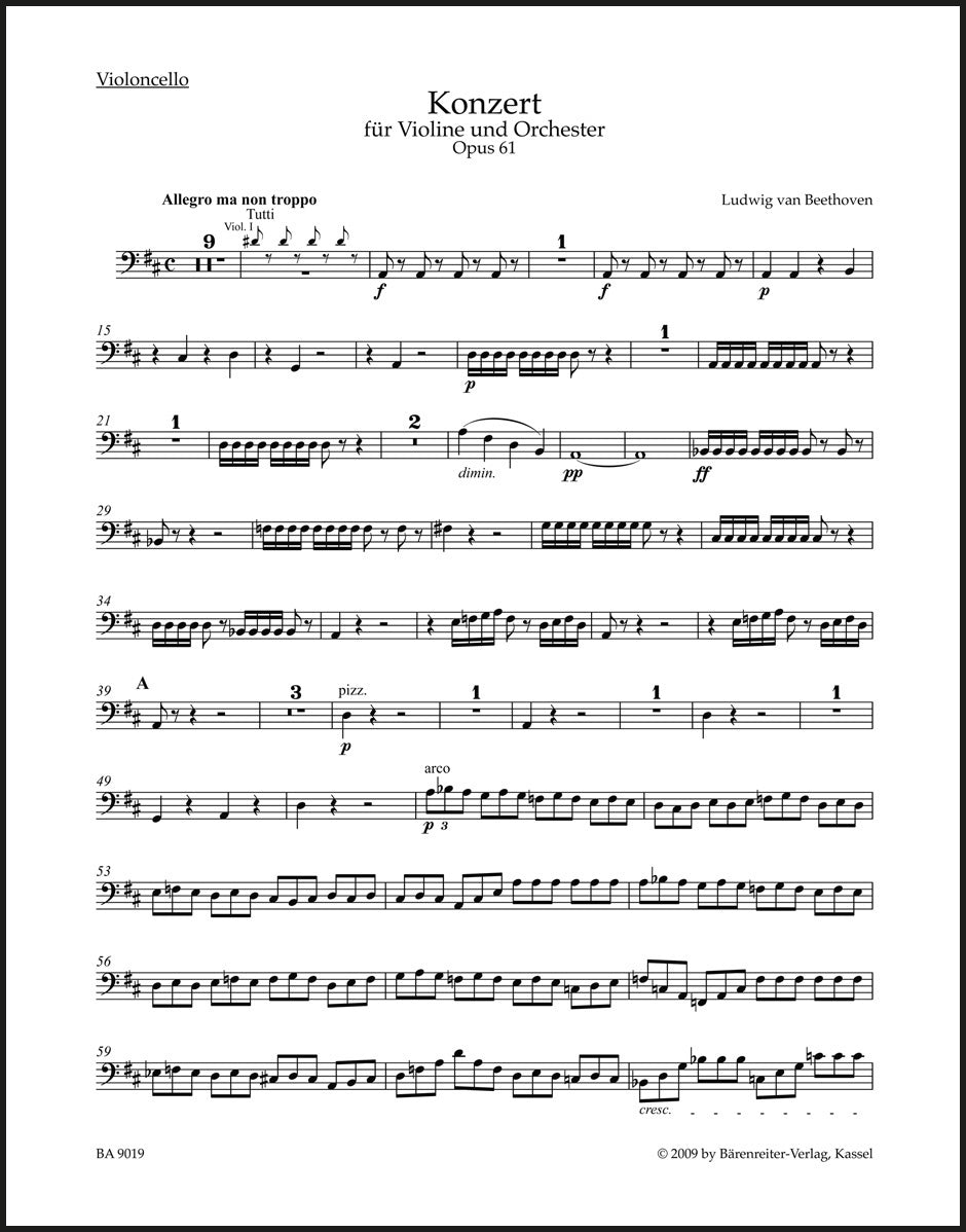 Beethoven: Violin Concerto in D Major, Op. 61 – Barenreiter US