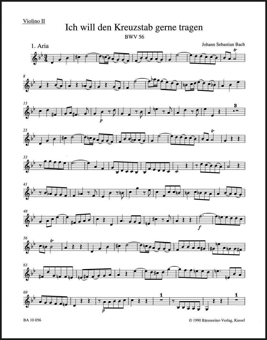 Bach: Ich will den Kreuzstab gerne tragen, BWV 56