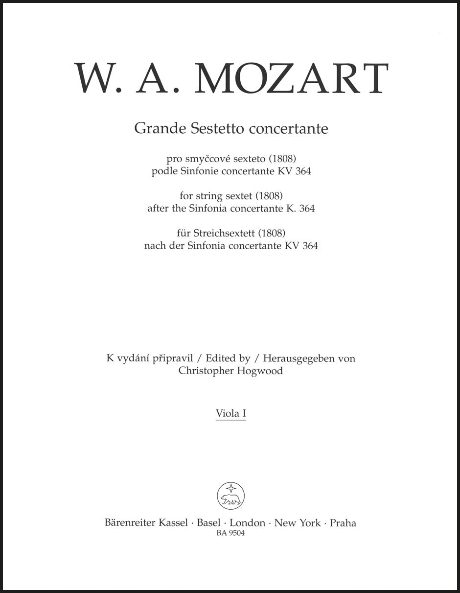 Mozart: Grande sestetto concertante (arr. for string sextet)