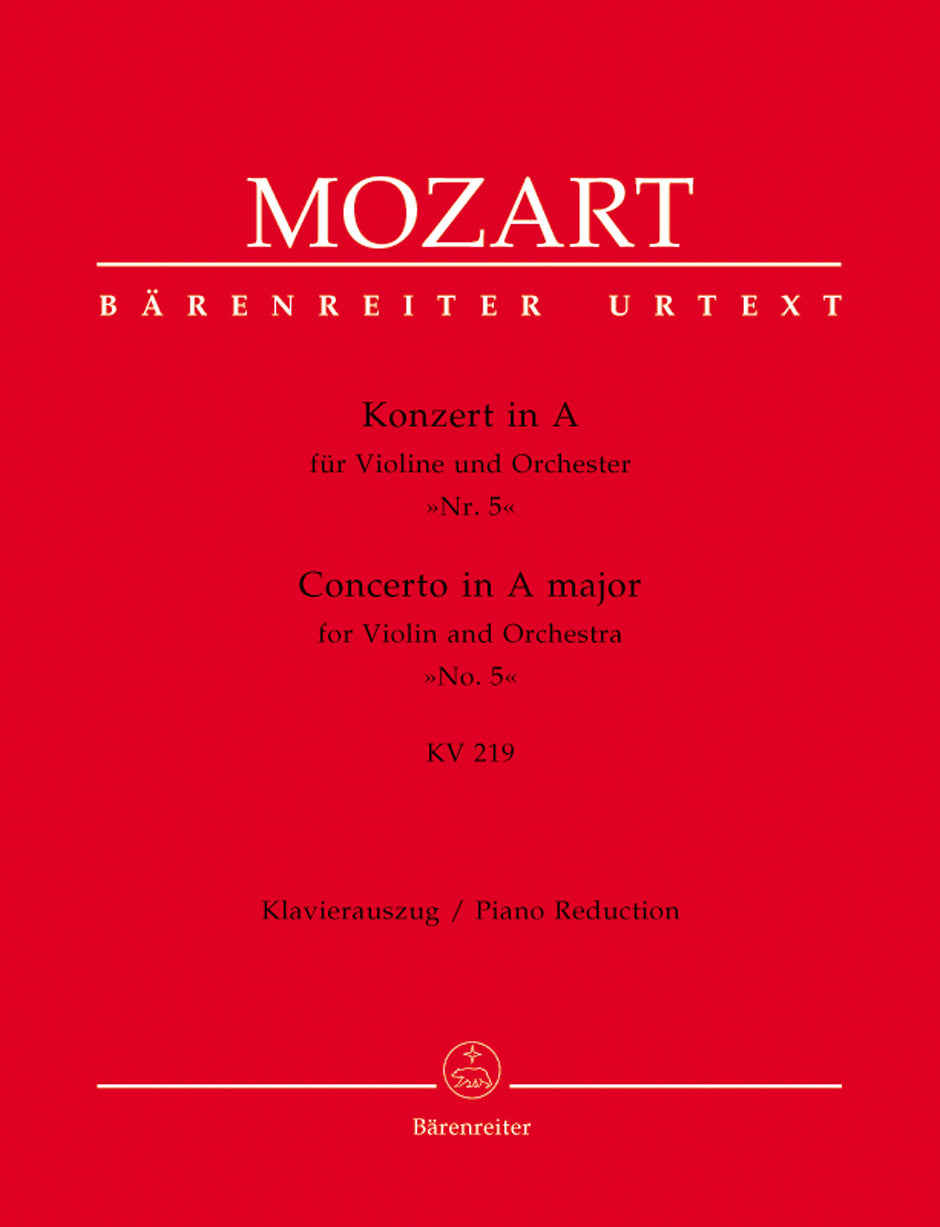 Mozart: Violin Concerto No. 5 in A Major, K. 219 – Barenreiter US