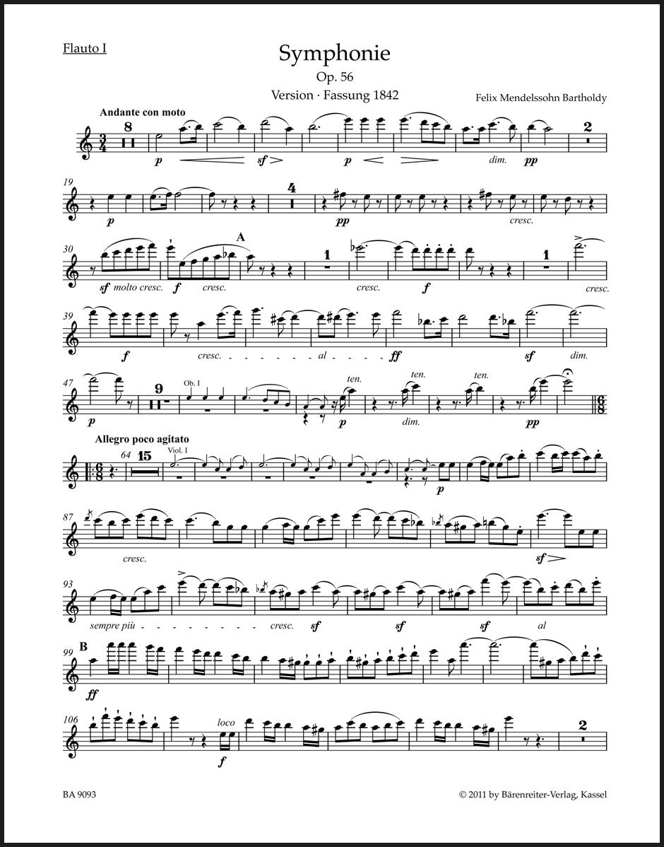 Mendelssohn: Symphony No. 3 in A Minor, MWV N 18, Op. 56