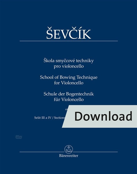 Ševčík: School of Bowing Technique, Op. 2 - Sections 3 and 4 (arr. for cello)