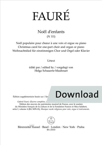 Fauré: Noël d'enfants, N 111