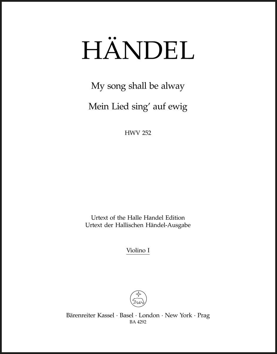 Handel: My song shall be alway, HWV 252