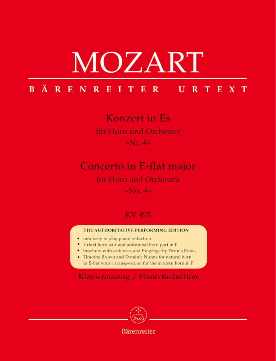 Mozart: Horn Concerto No. 4 in E-flat Major, K. 495 – Barenreiter US