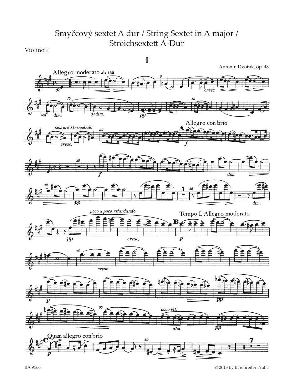 Dvořák: String Sextet in A Major, Op. 48