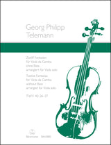 Telemann: Twelve Fantasias, TWV 40: 26–37 (arr. for viola)