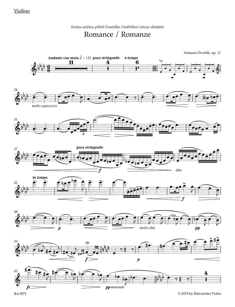 Dvořák: Romance in F Minor, Op. 11