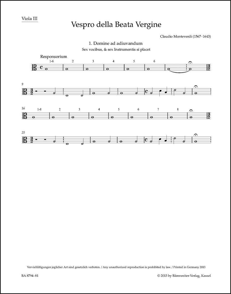 Monteverdi: Vespro della Beata Vergine