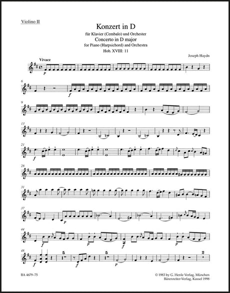 Haydn: Piano Concerto in D Major, Hob. XVIII:11