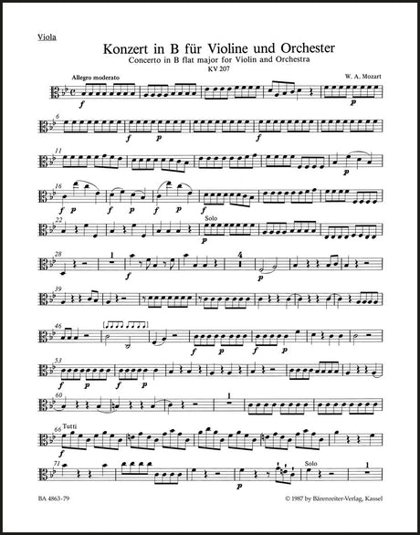 Mozart: Violin Concerto No. 1 in B-flat Major, K. 207