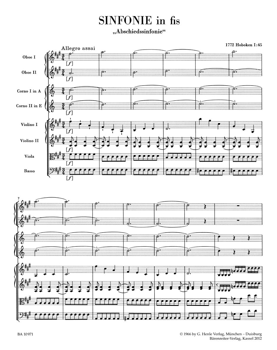 Haydn: Symphony in F-sharp Minor, Hob. I:45