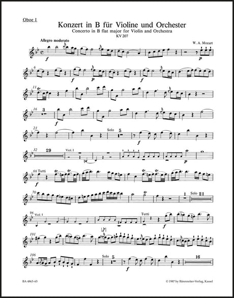 Mozart: Violin Concerto No. 1 in B-flat Major, K. 207