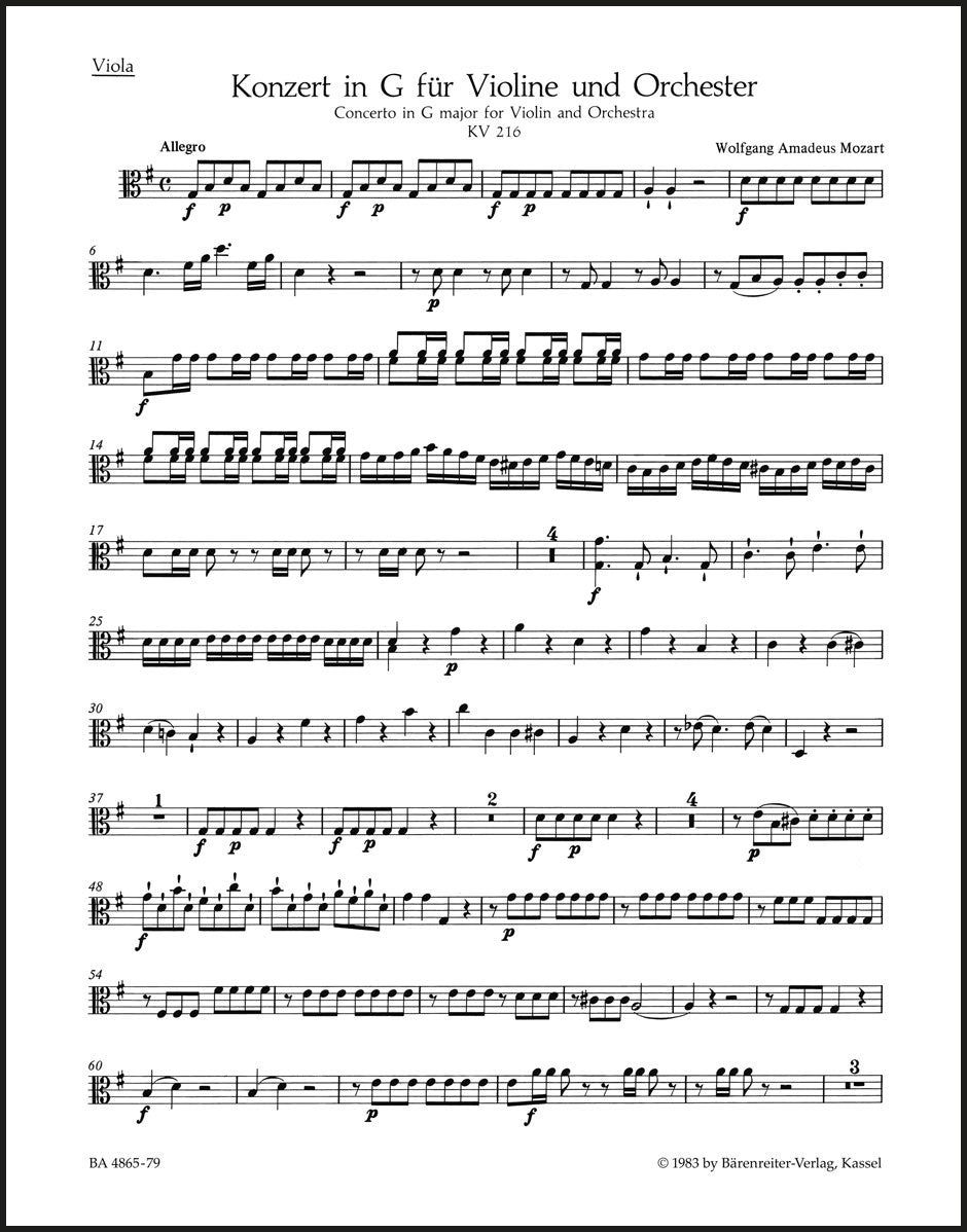 Mozart: Violin Concerto No. 3 in G Major, K. 216