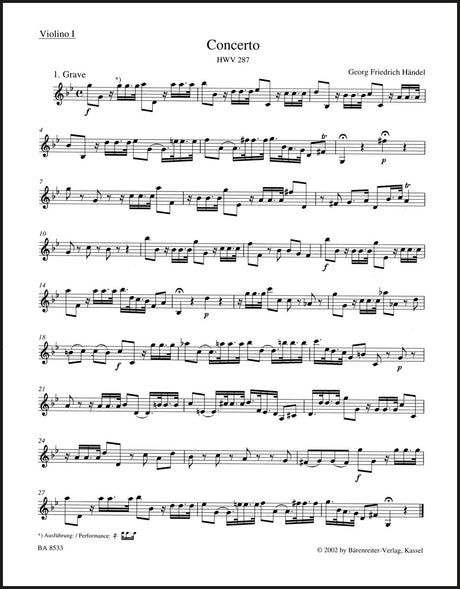 Handel: Concerto for Flute (or Oboe) in G Minor, HWV 287