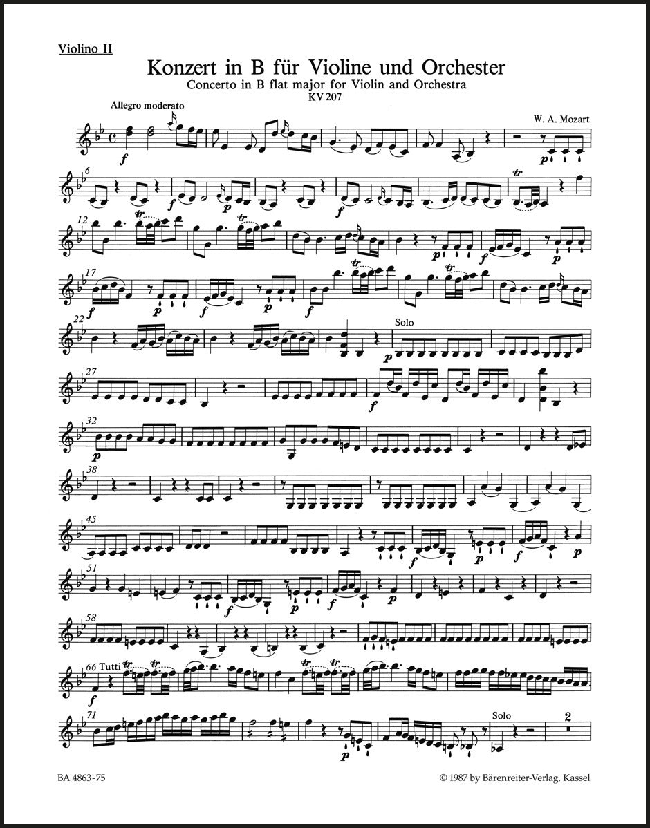 Mozart: Violin Concerto No. 1 in B-flat Major, K. 207