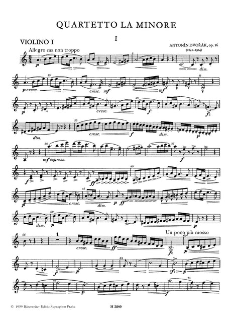 Dvořák: String Quartet No. 7 in A Minor, Op. 16