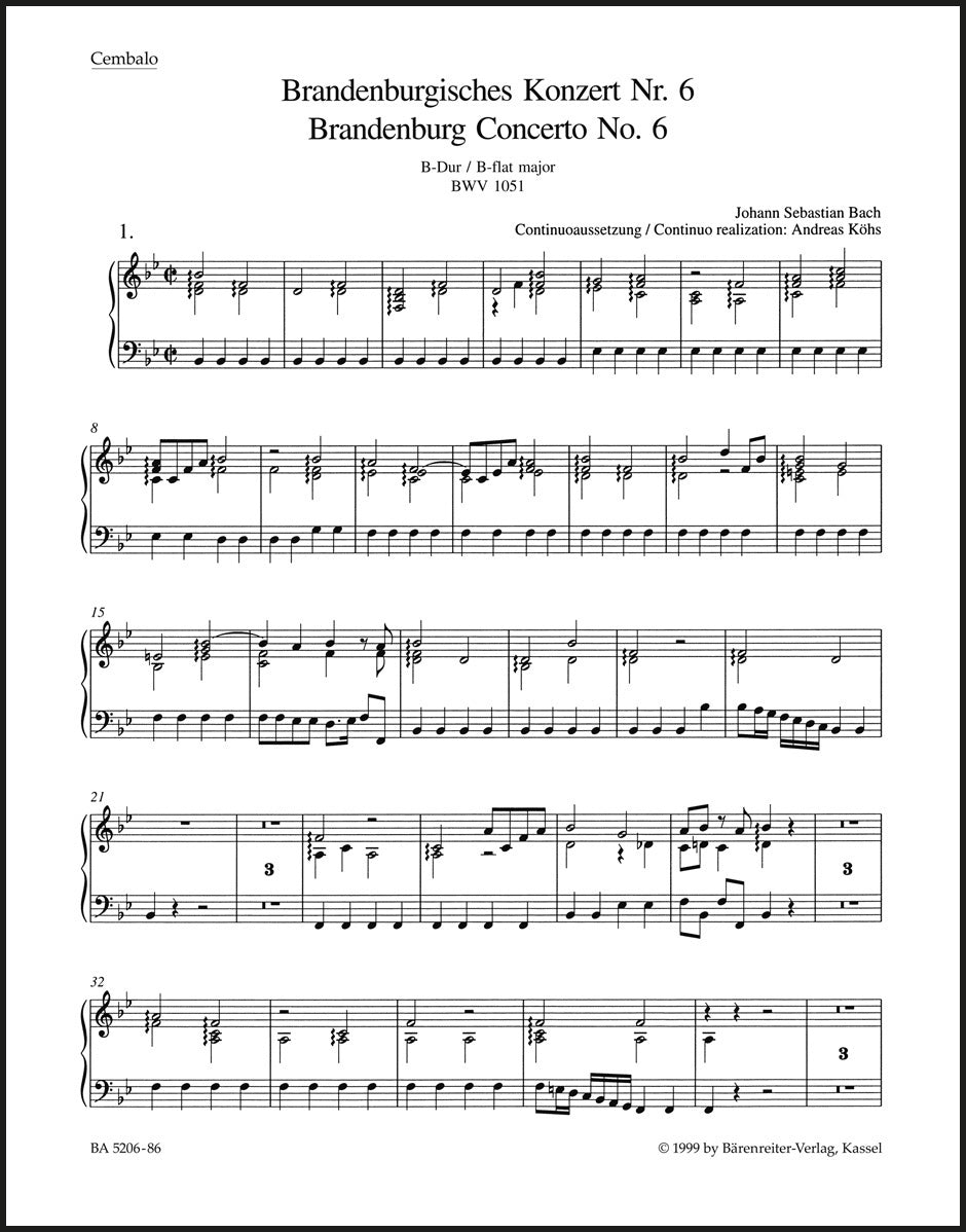 Bach: Brandenburg Concerto No. 6 in B-flat Major, BWV 1051