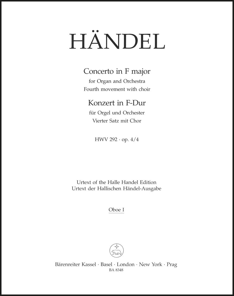 Handel: Organ Concerto, HWV 292, Op. 4, No. 4