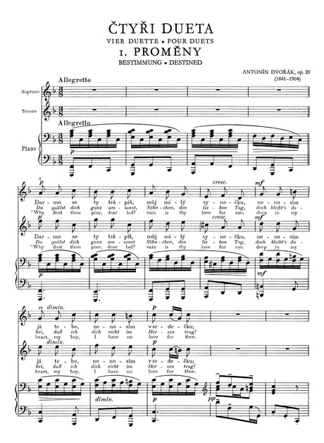 Dvořák: Moravian Duets, Opp. 20, 32, 38