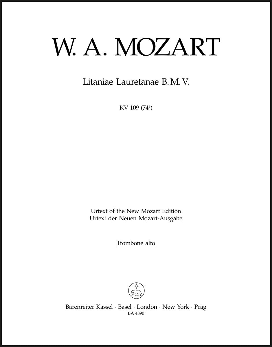 Mozart: Litaniae Lauretanae B.M.V. in B-flat Major, K. 109 (74e)