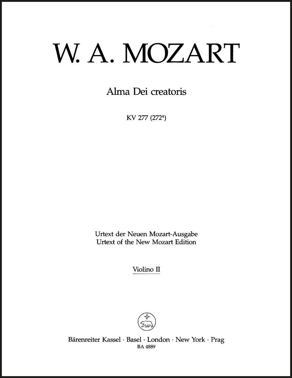 Mozart: Alma Dei creatoris, K. 277 (272a)
