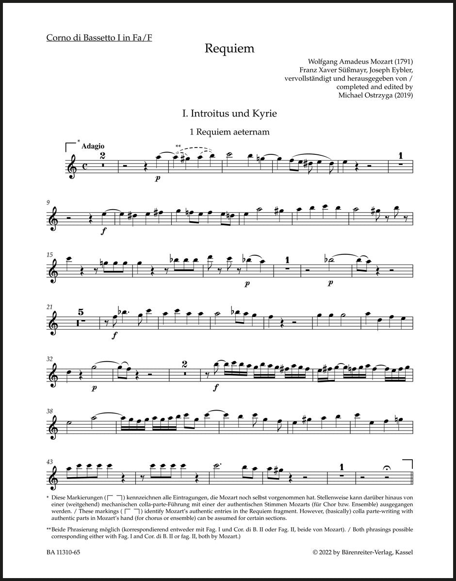 Mozart: Requiem, K. 626 (completed by Ostrzyga)