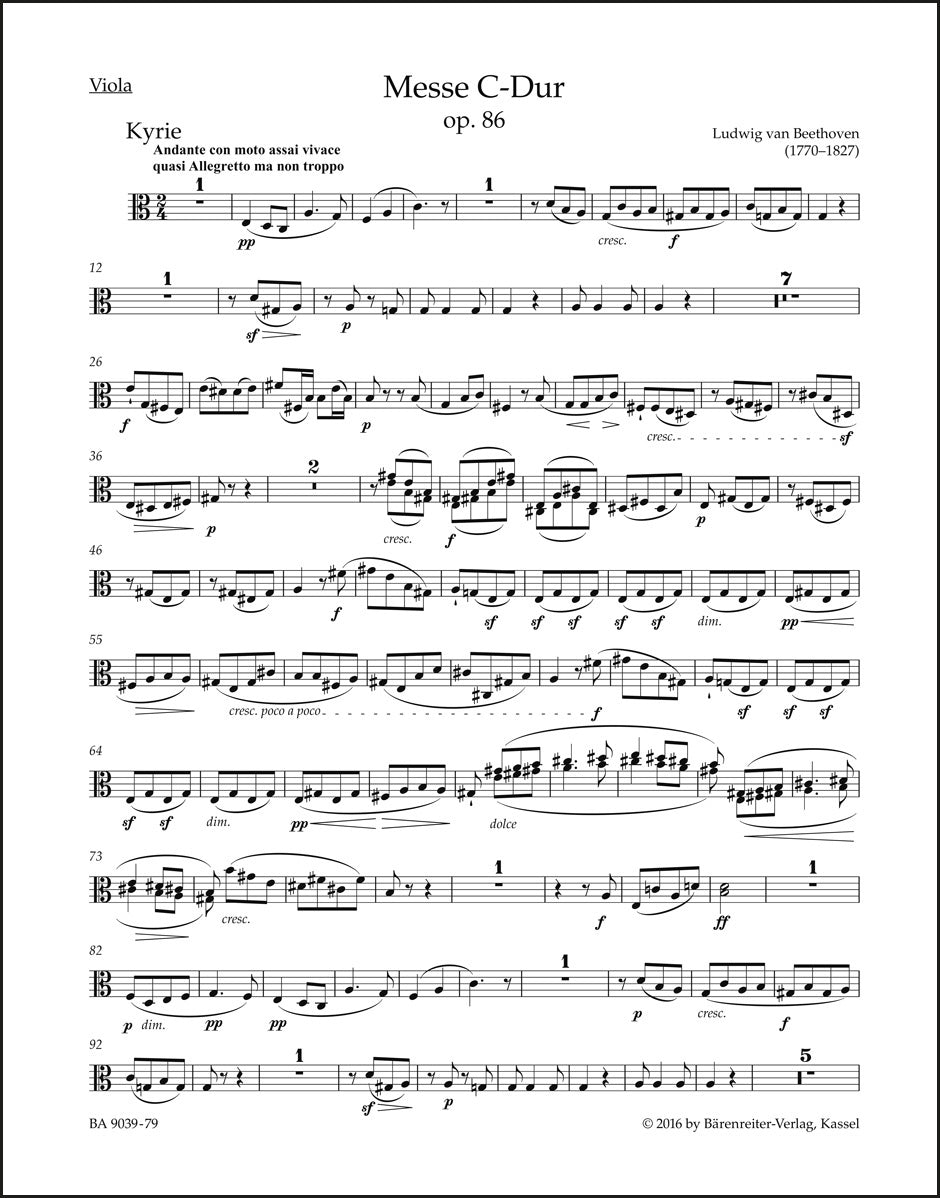 Beethoven: Mass in C Major, Op. 86