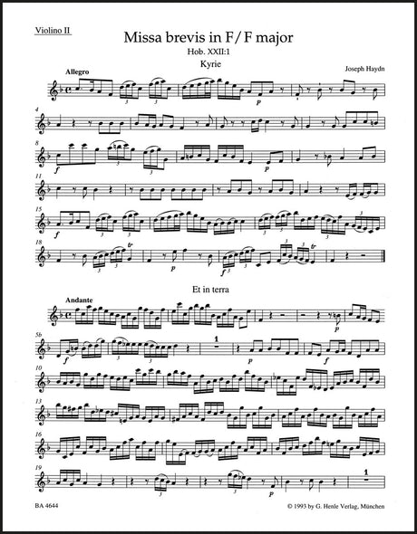 Haydn: Missa brevis in F Major, Hob. XXII:1