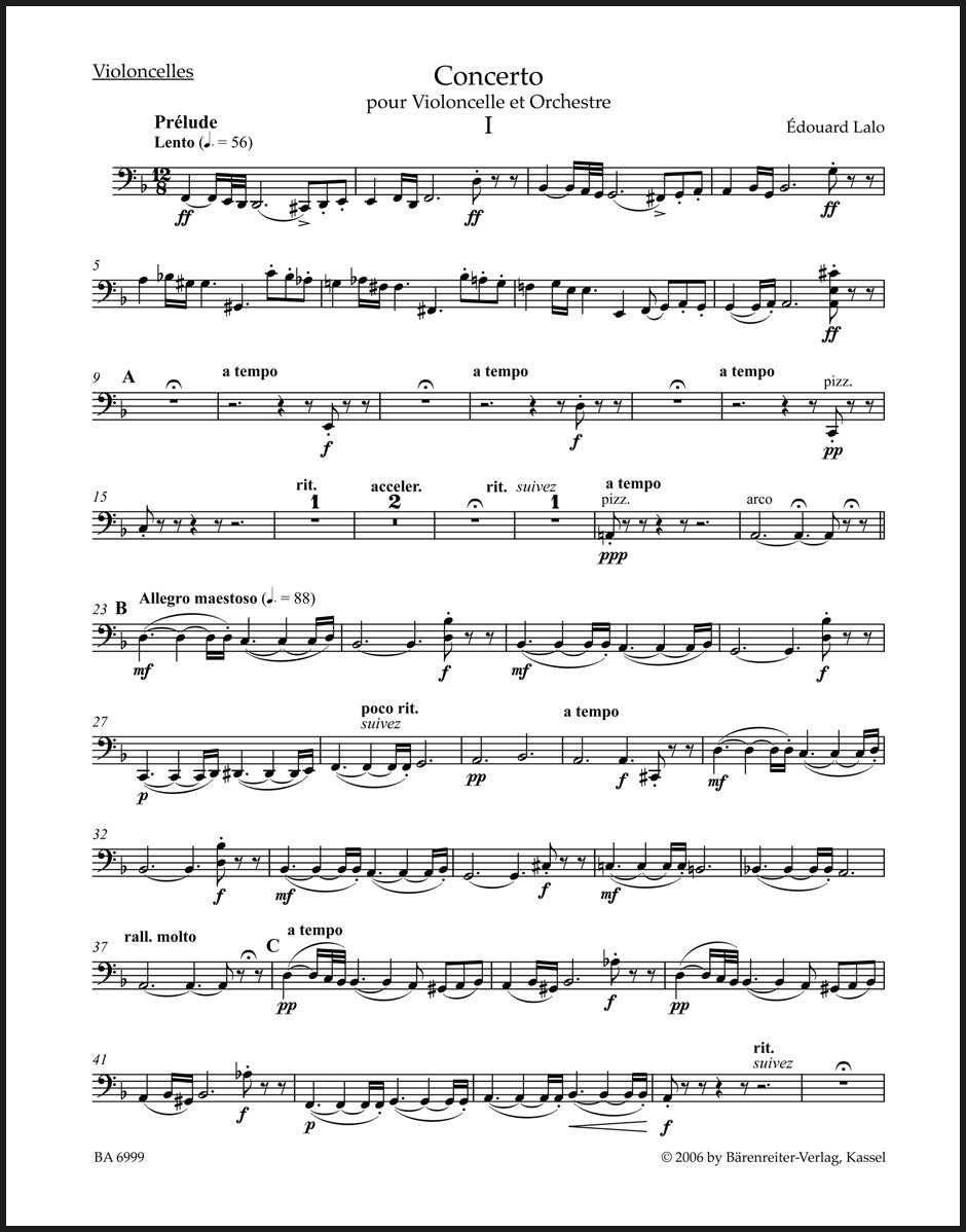 Lalo: Cello Concerto in D Minor