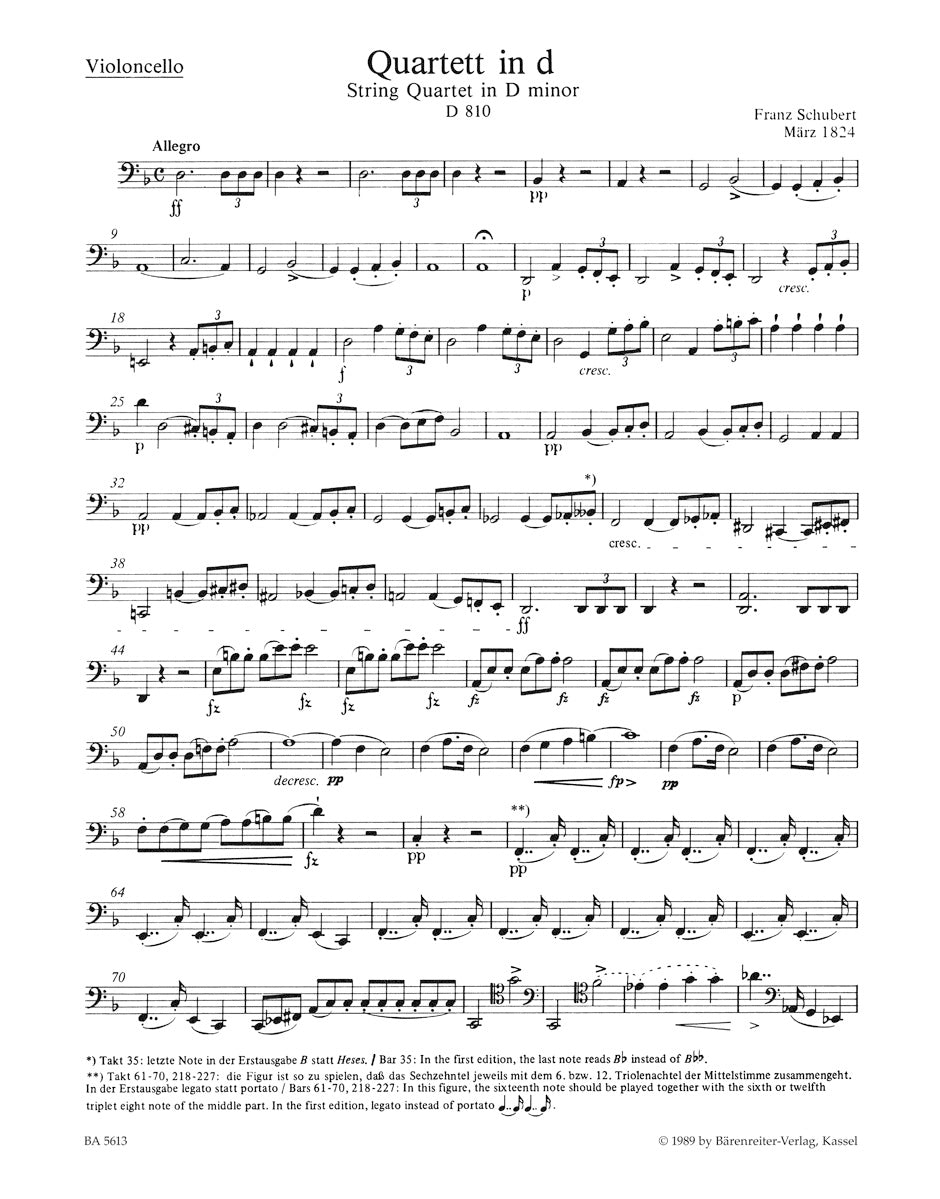 オペラヴォーカルスコア ダントンの死 アイネムDantons Tod Einem Schubert: String Quartet in D Minor, D 810 (