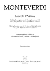 Monteverdi: Lamento d'Arianna for 5 parts (SSATB) and basso continuo