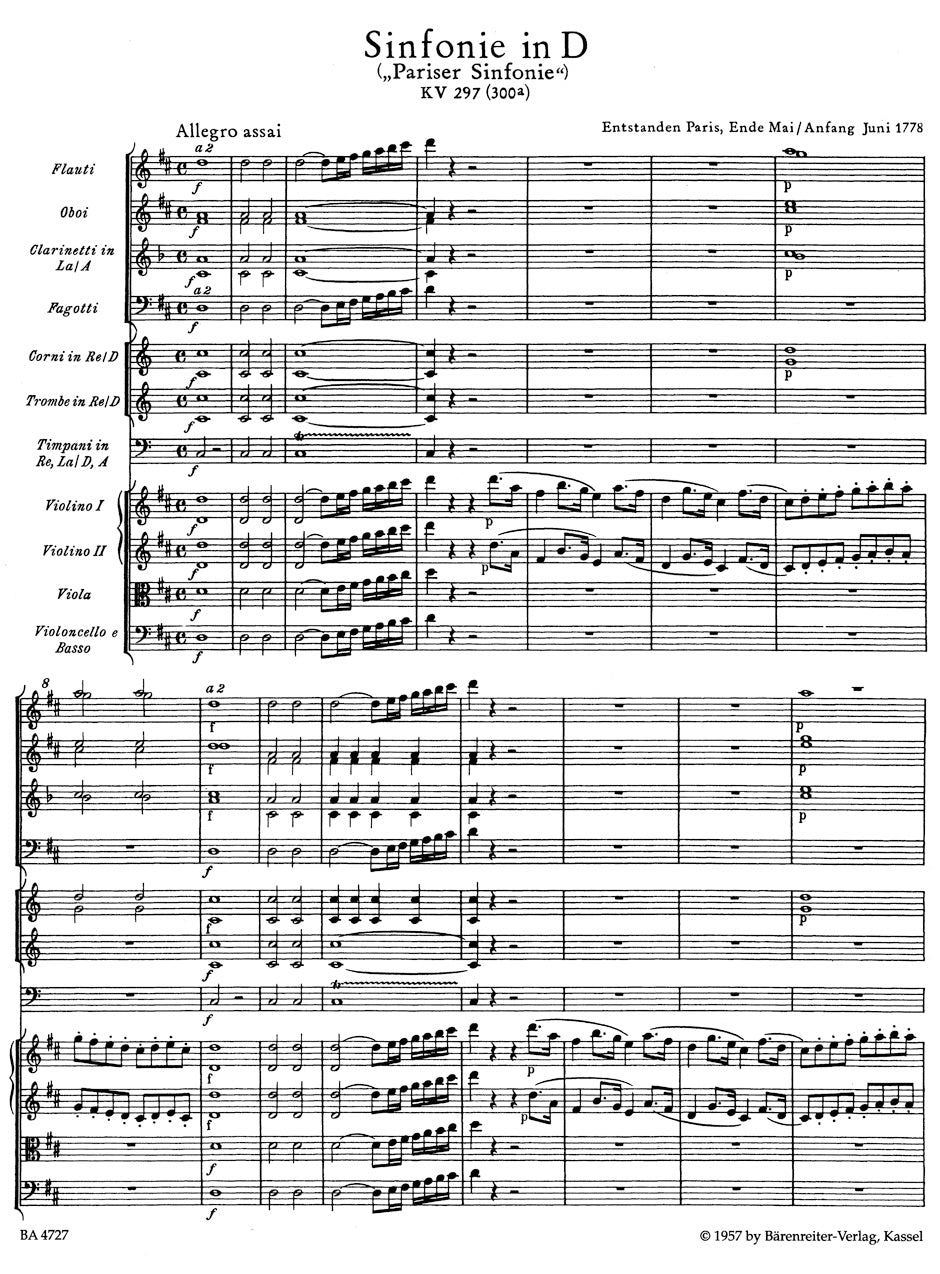Mozart: Symphony No. 31 in D Major, K. 297 (300a)