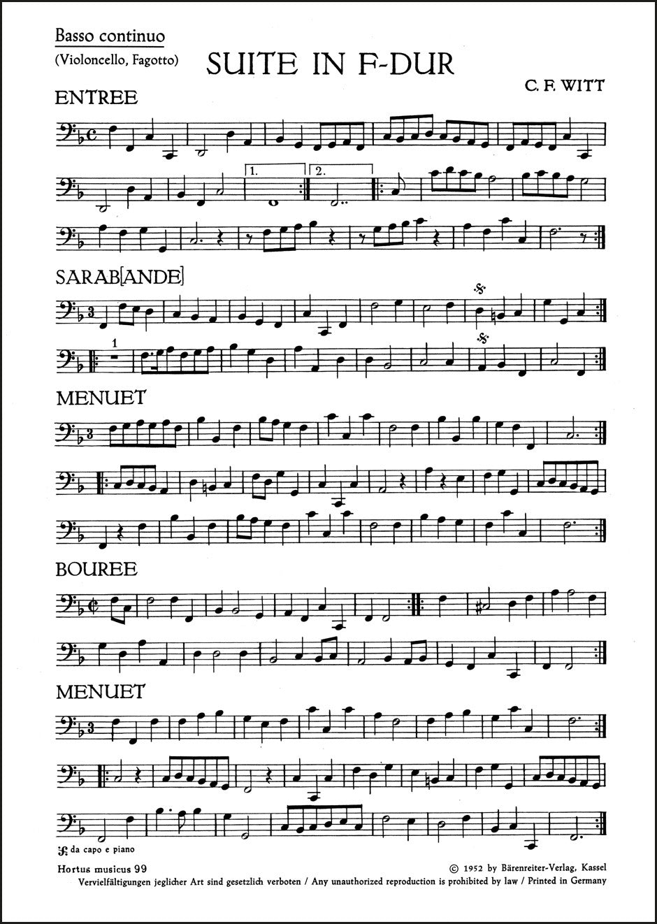 Witt: Suite in F Major