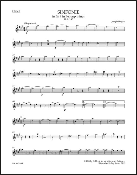 Haydn: Symphony in F-sharp Minor, Hob. I:45