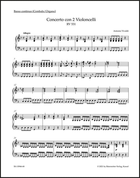 Vivaldi: Concerto for 2 Cellos in G Minor, RV 531