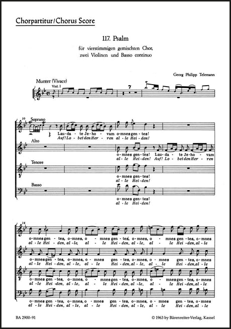 Telemann: Psalm 117 - Laudate Jehovam