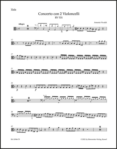 Vivaldi: Concerto for 2 Cellos in G Minor, RV 531