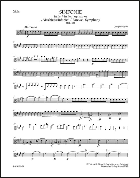 Haydn: Symphony in F-sharp Minor, Hob. I:45