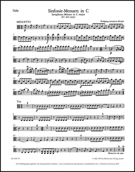 Mozart: Symphony in C Major, K. 409